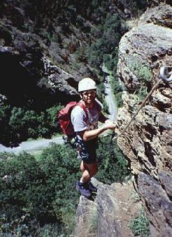 Fred souffle au cours de la via ferrata du Llo